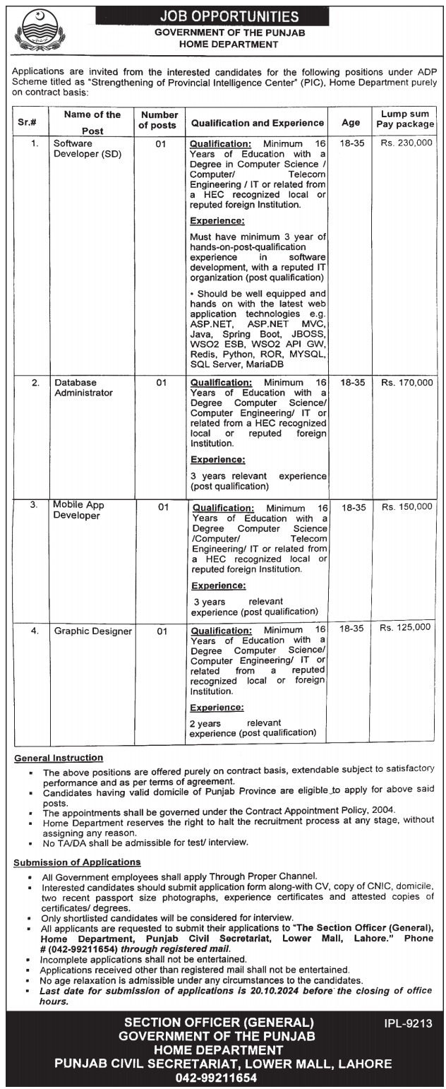 Home Department Jobs 2024