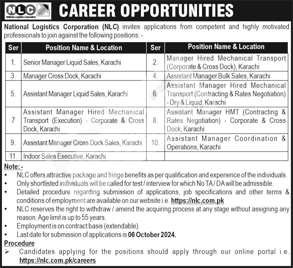 National Logistic Cell Jobs 2024