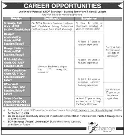 Exchange Private Limited Jobs 2024