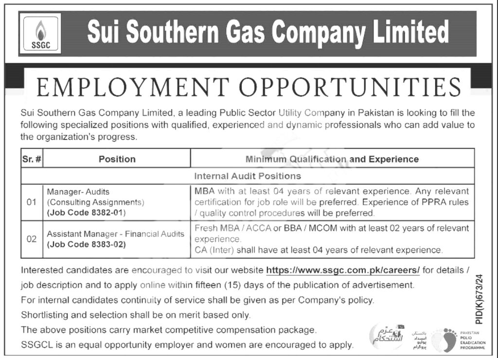 Sui Southern Gas Company Jobs 2024