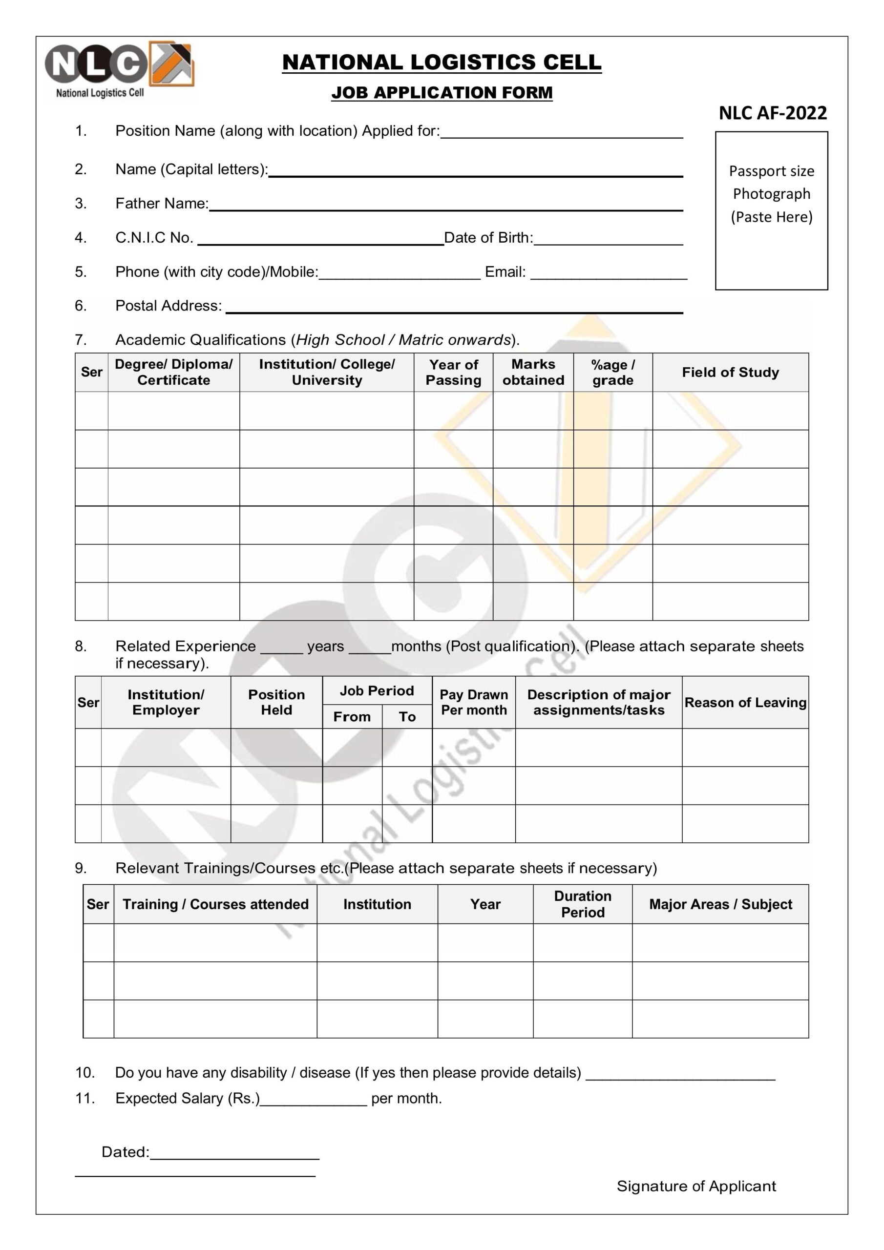 National Logistic Cell Jobs 2024