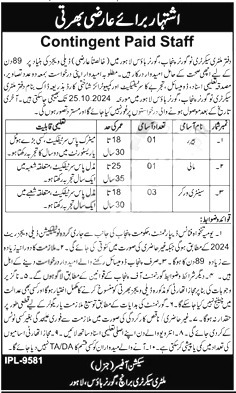 Governor House Jobs 2024