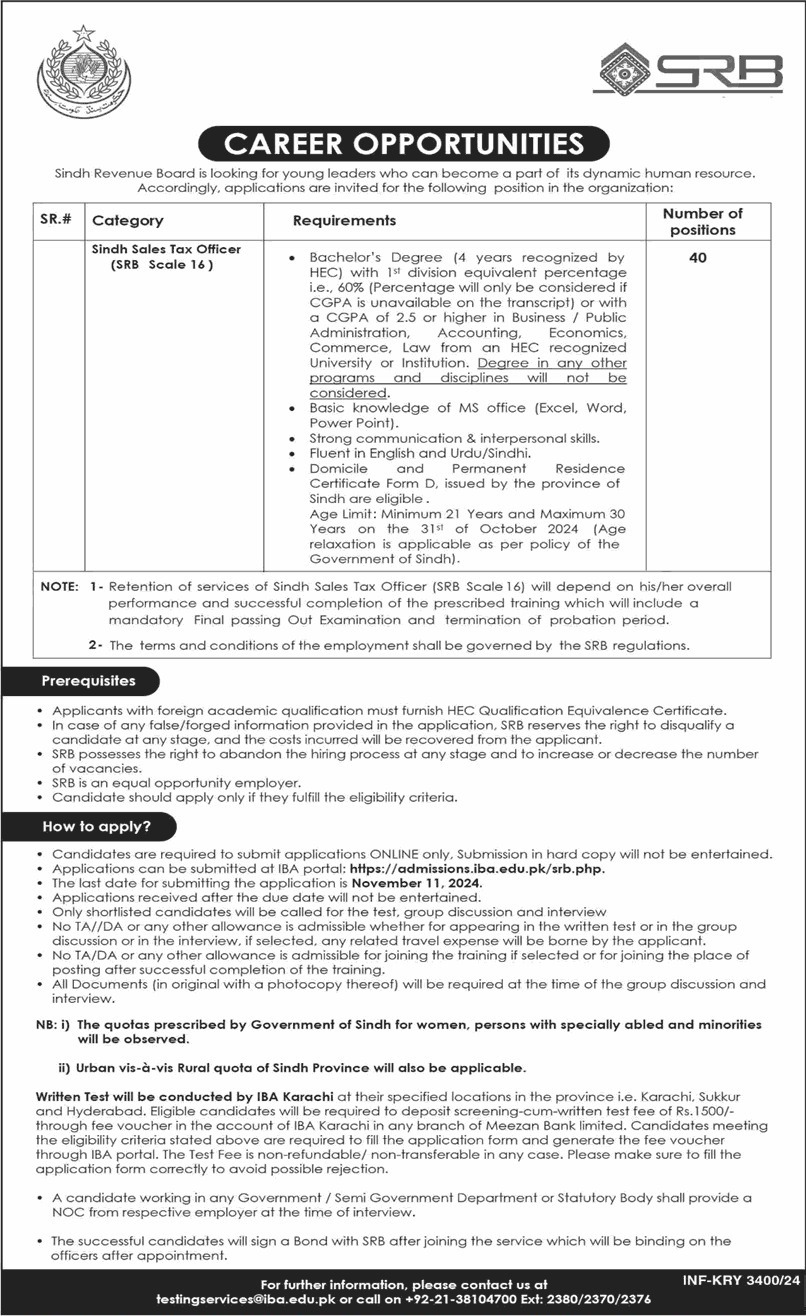 Sales Tax Officer Jobs 2024