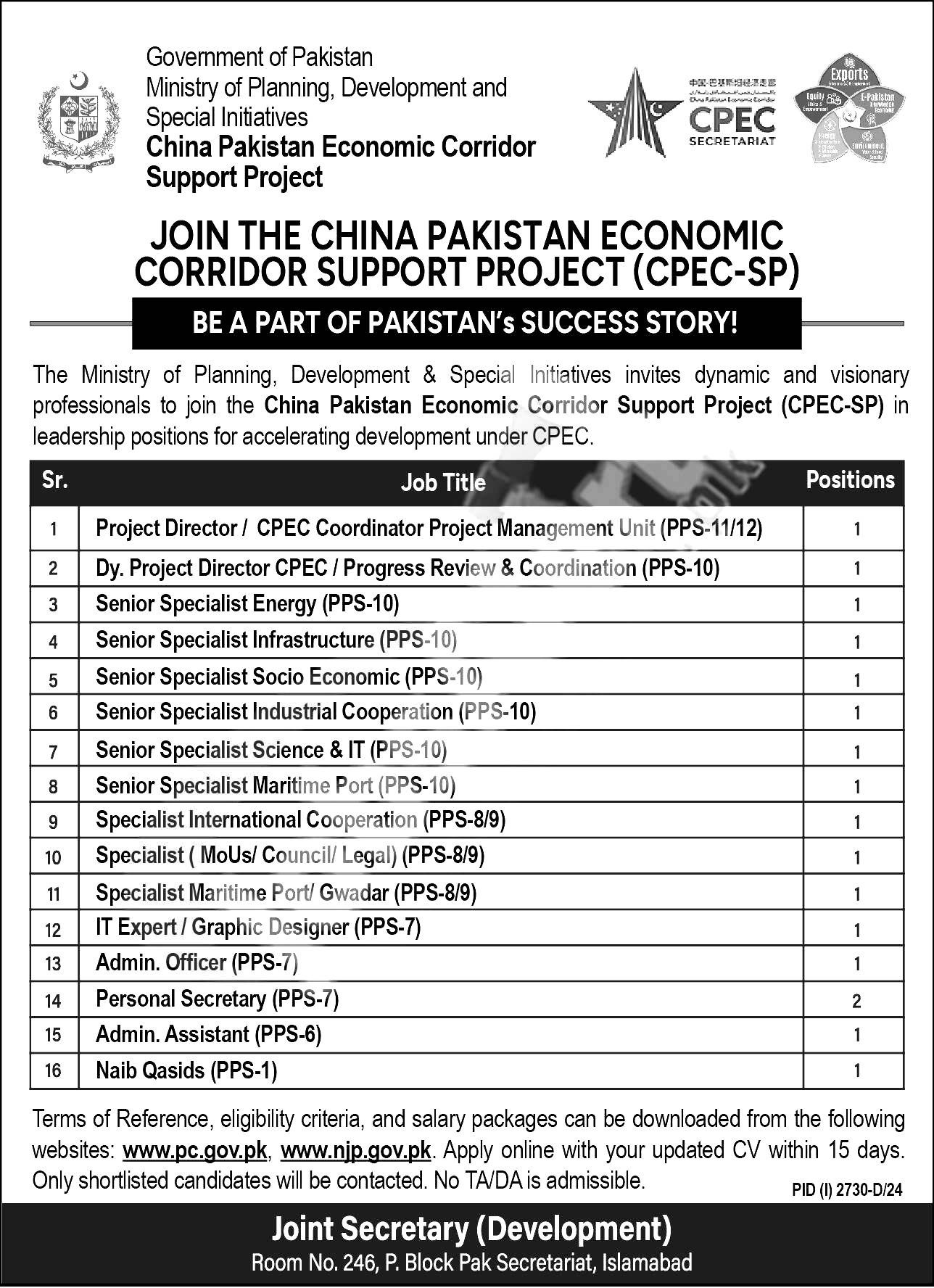 China Pakistan Economic Corridor Jobs 2024