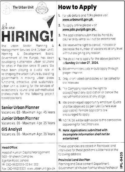 Urban Unit Jobs 2024