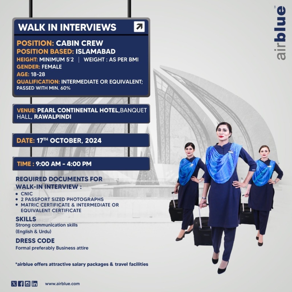 Air Blue Airlines Jobs 2024
