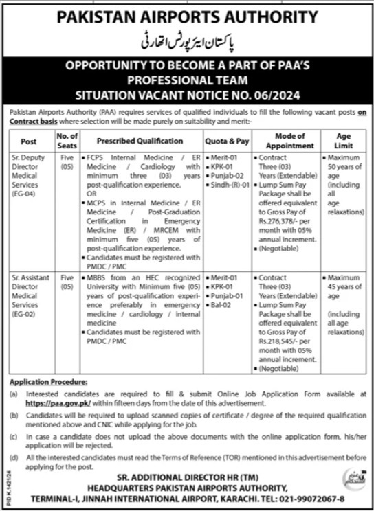 Pakistan Airports Authority Jobs 2024