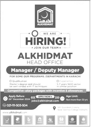 Al Khidmat Foundation Pakistan  Jobs 2025