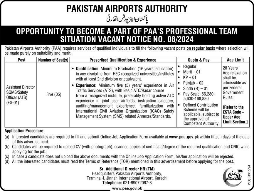 Pakistan Airports Authority Jobs 2025