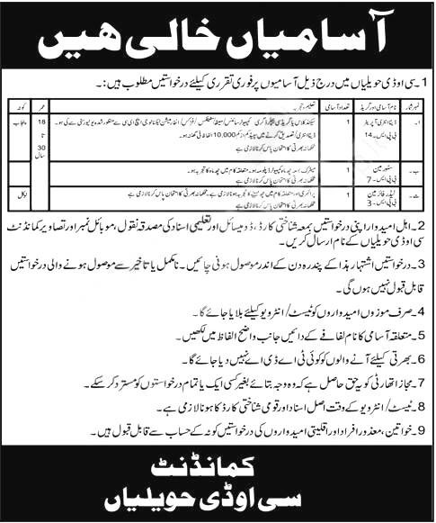 Central Ordnance Depot Jobs 2025