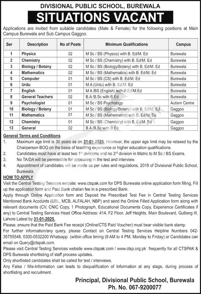 DPS Teachers Jobs 2025