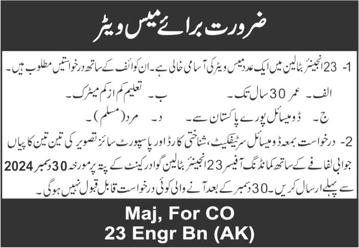 Pakistan Army Jobs 2025