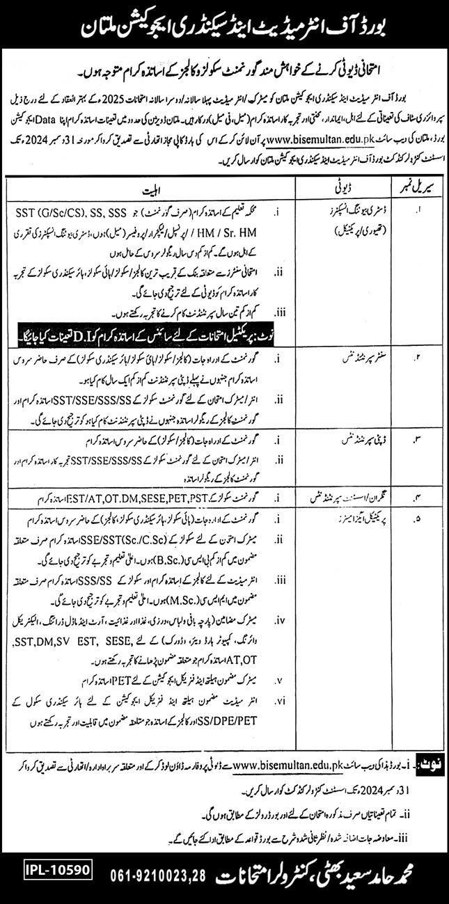 Board Of Intermediate & Secondary Education Jobs 2025