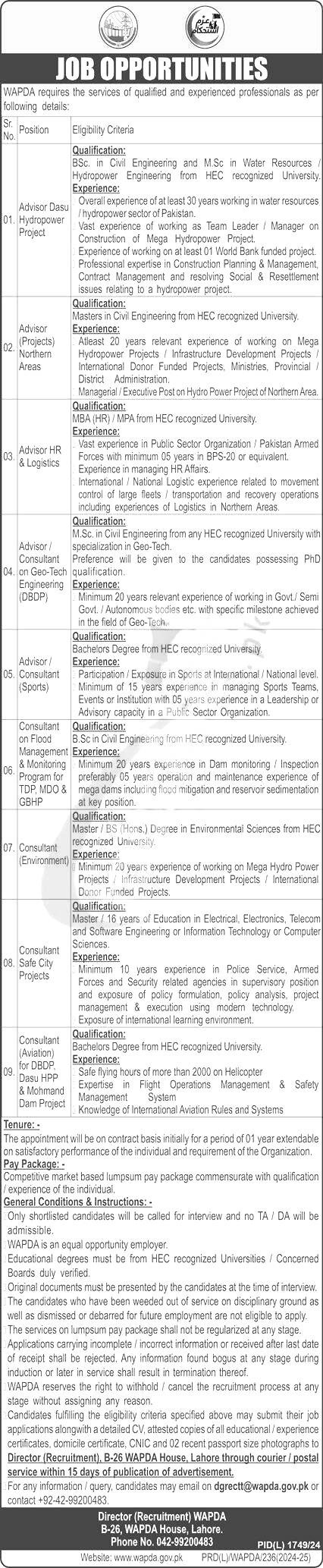 WAPDA House Jobs 2025