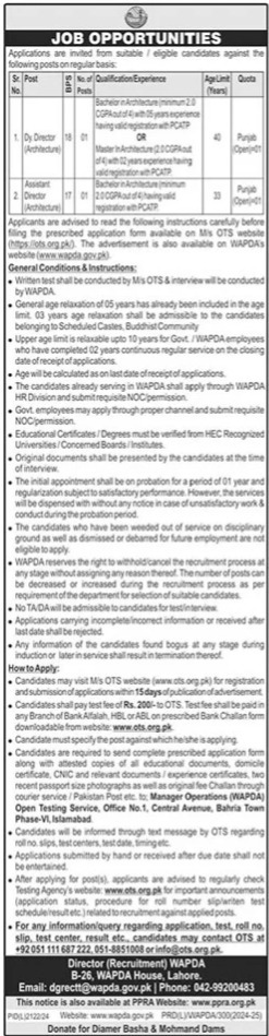 Water and Power Development Authority Jobs 2025