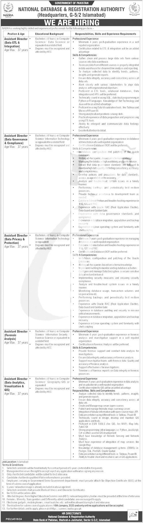 National Database & Registration Authority Jobs 2025