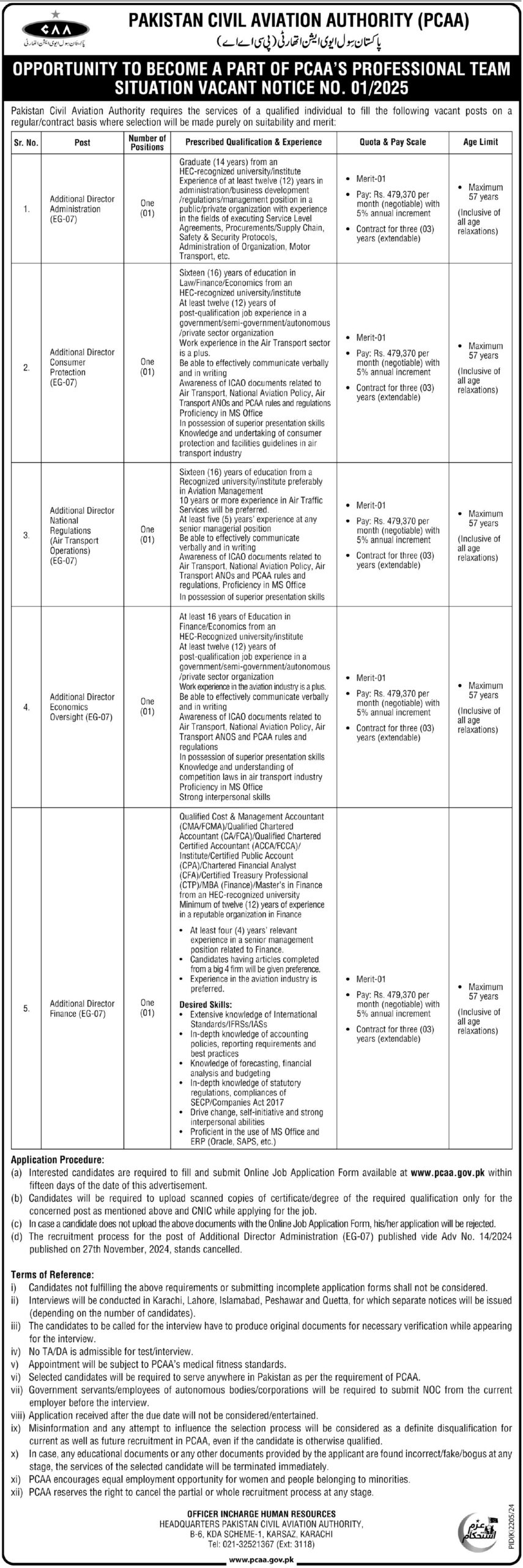 Pakistan Civil Aviation Authority Jobs 2025