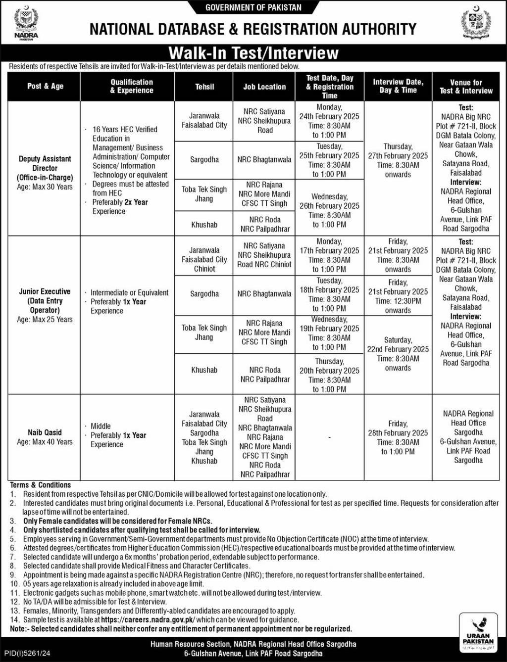 National Database & Registration Authority Jobs 2025