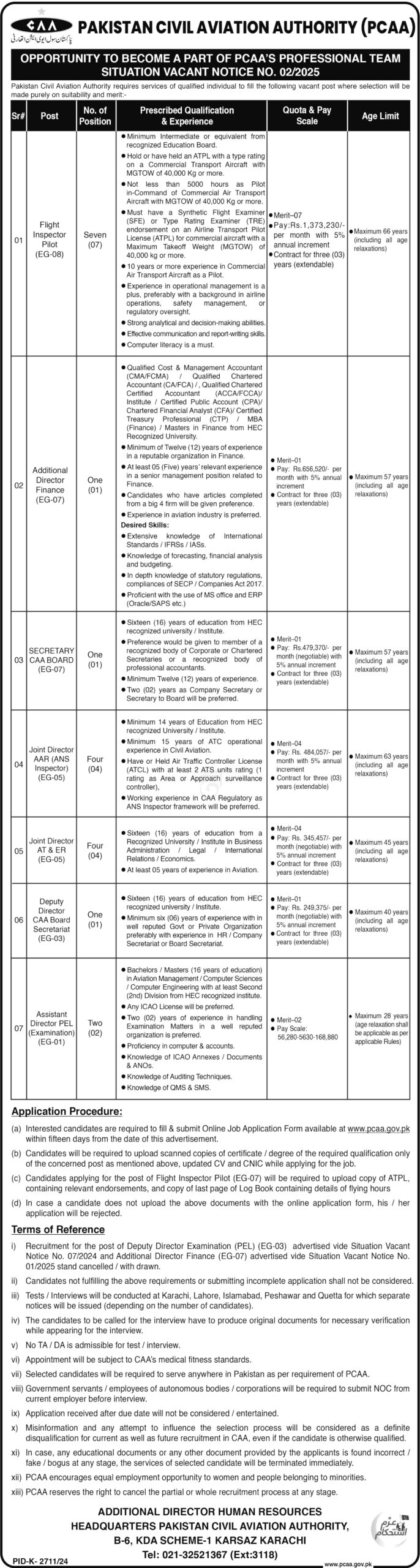 Pakistan Civil Aviation Authority Jobs 2025