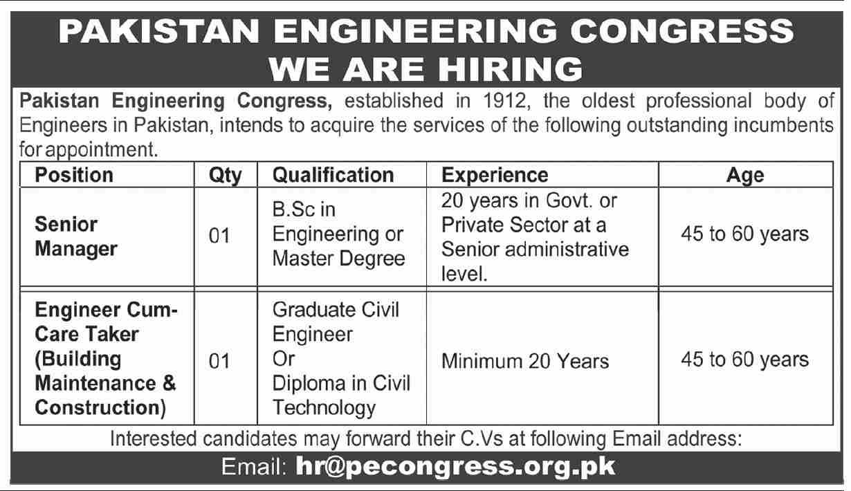 Engineering Congress Jobs 2025