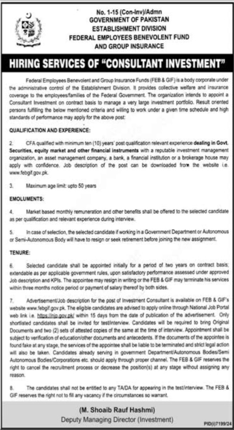 Federal Employees Benevolent & Group Insurance Funds Jobs 2025