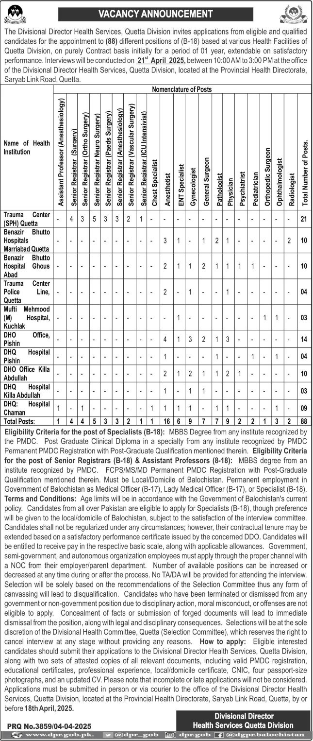 Health Department Jobs 2025