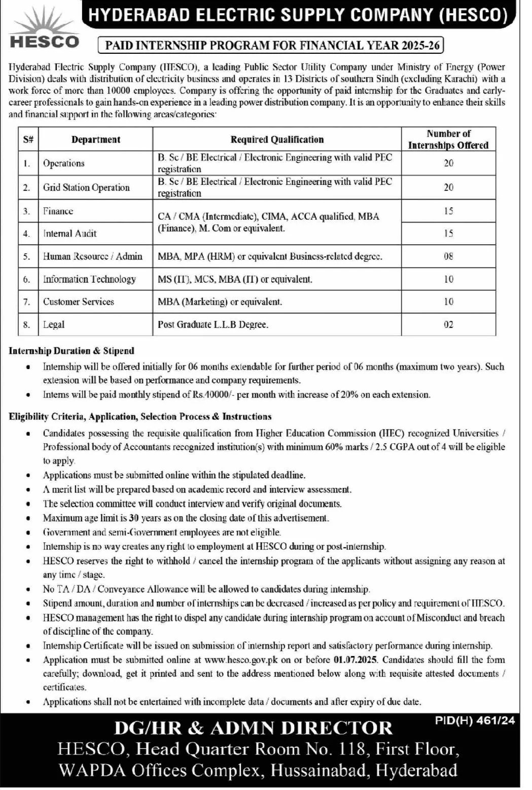 Hyderabad Electric Supply Company Jobs 2025