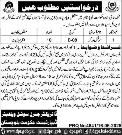 Population Welfare Department Jobs 2025