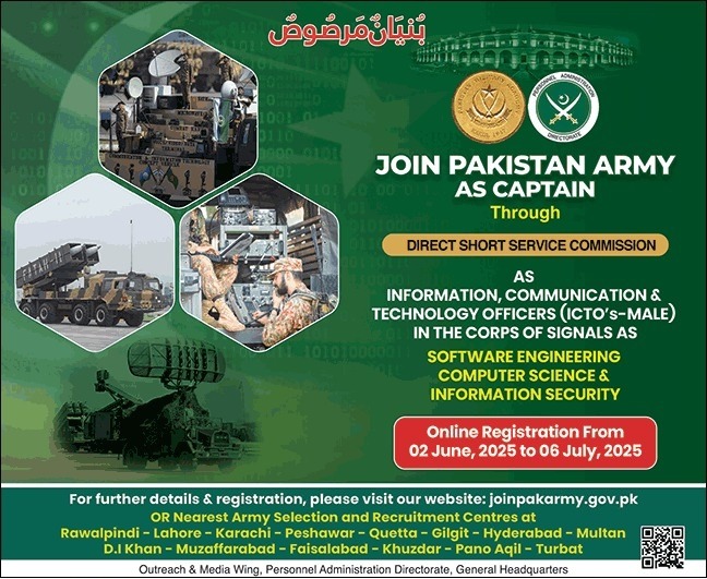 Pakistan Army as Captain Jobs 2025