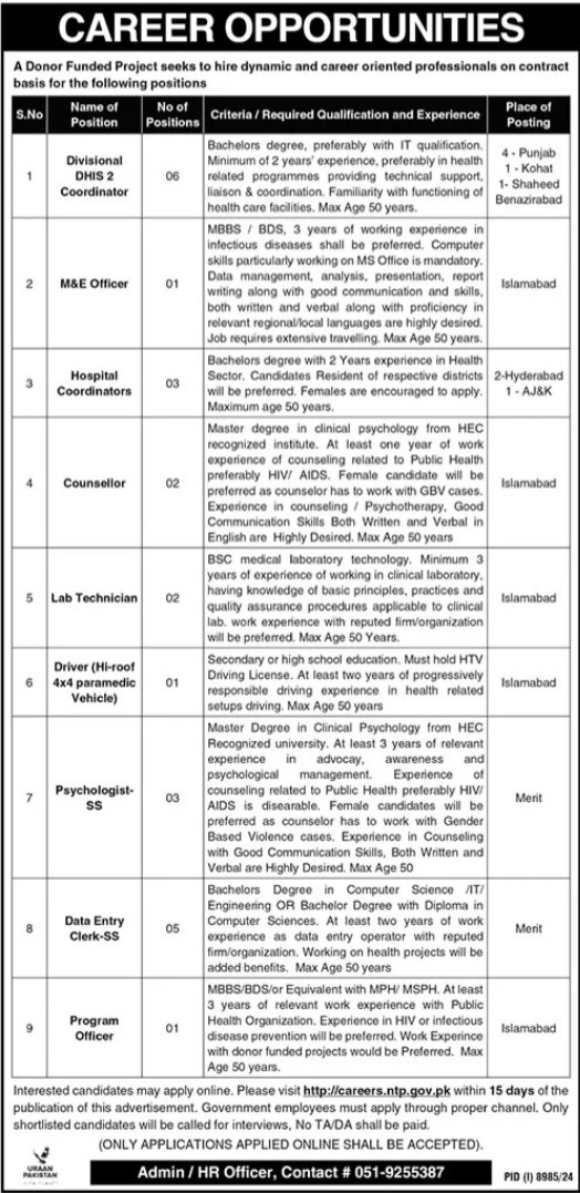 National TB Control Program Jobs 2025