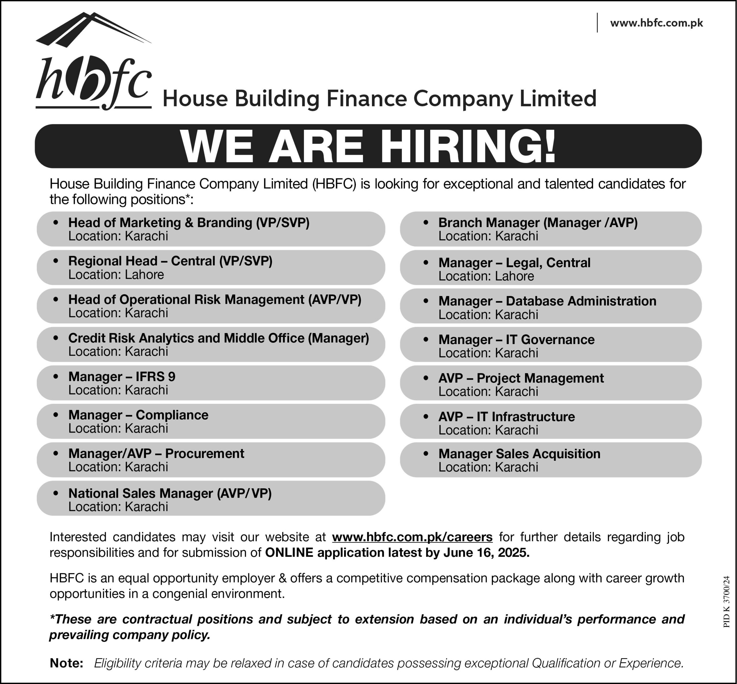 House Building Finance Company Limited Jobs 2025