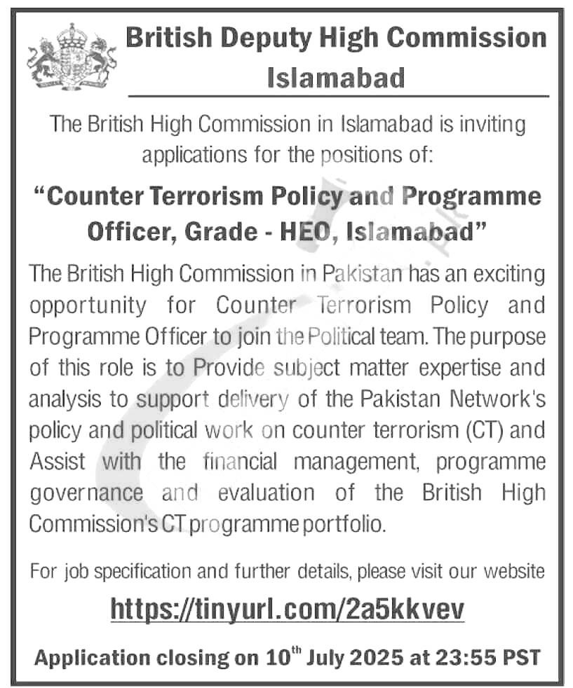 British High Commission Jobs 2025