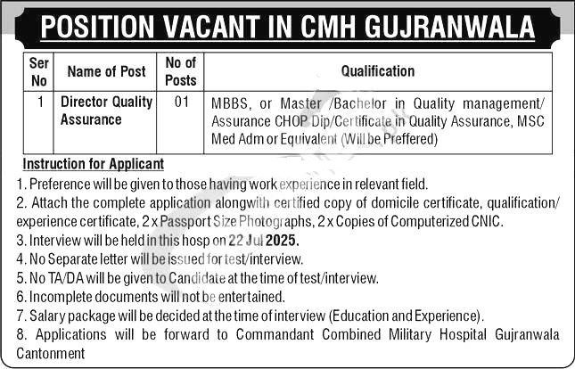 Combined Military Hospital Jobs 2025