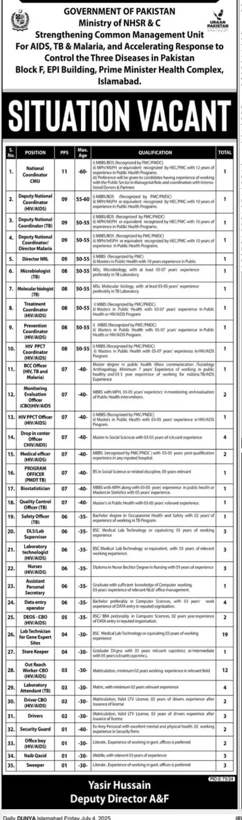 Government Health Department Jobs 2025