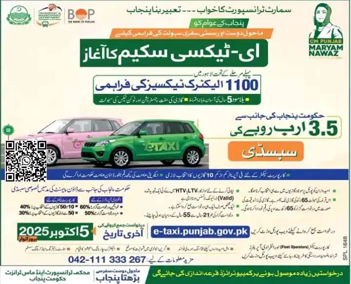 CM Punjab E Taxi Scheme