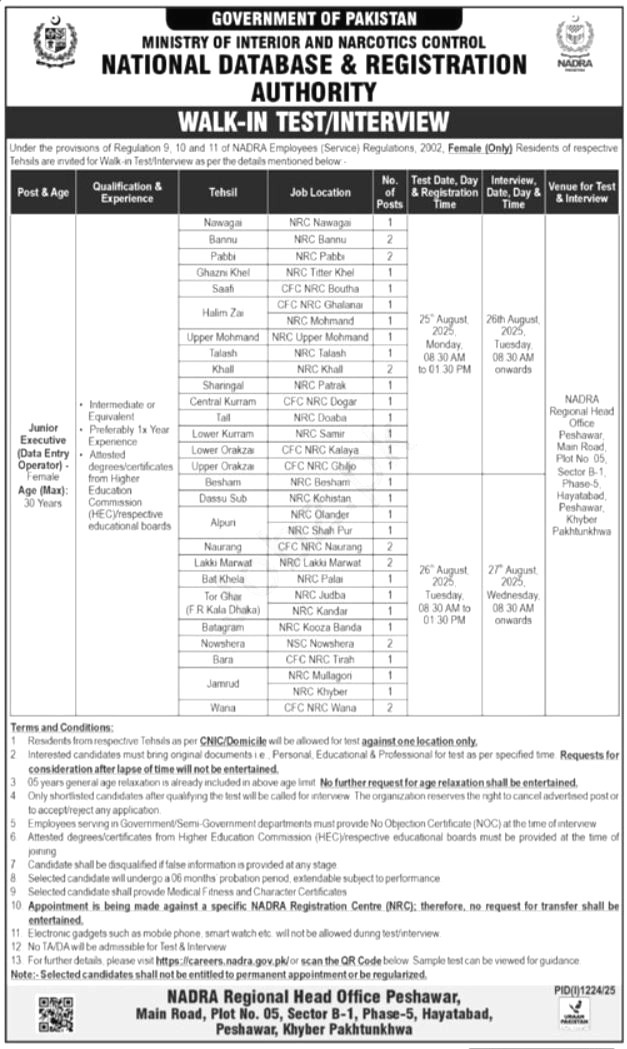 National Database & Registration Authority Jobs 2025