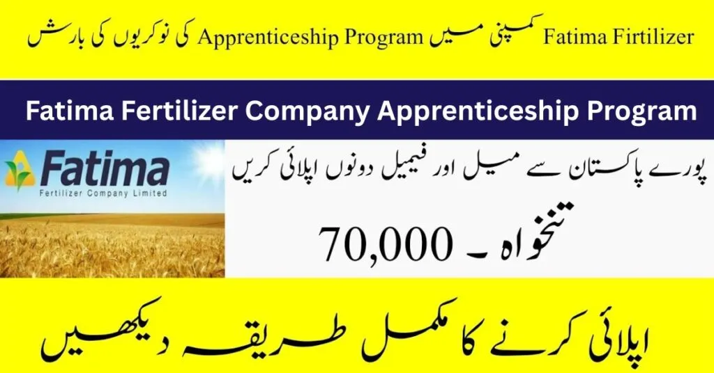 Fatima Fertilizer Company Apprenticeship Program via NTS 2025